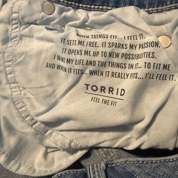 Torrid Blue Boyfriend Jeans with Distressed Details size 14 - Picture 4 of 5